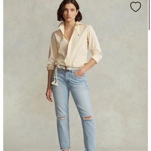 Classic Ralph Lauren Striped Button Down Oxford Embroidered Logo